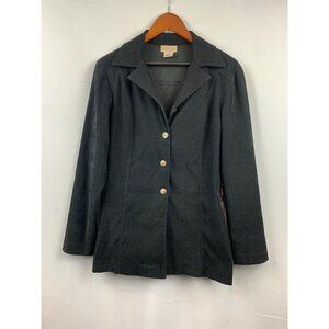 Apostrophe Womens Button-Up Blazer Jacket Size 6 Black